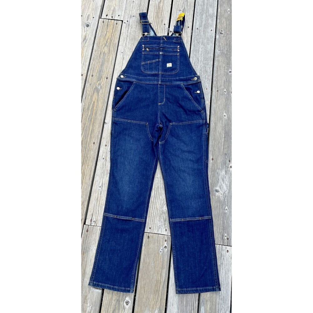 NWT! Carhartt Women's M Tall (8/10) Rugged Flex Denim Double Front Bib Overalls